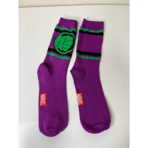 Hulk Marvel Mens Casual Dress Crew Socks Purple Green